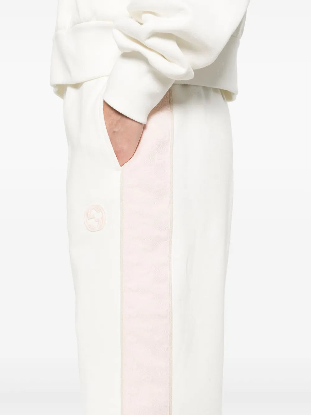 Interlocking G-patch cotton track pants
