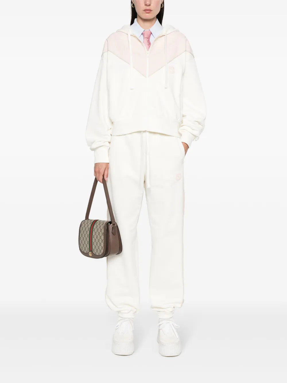 Interlocking G-patch cotton track pants
