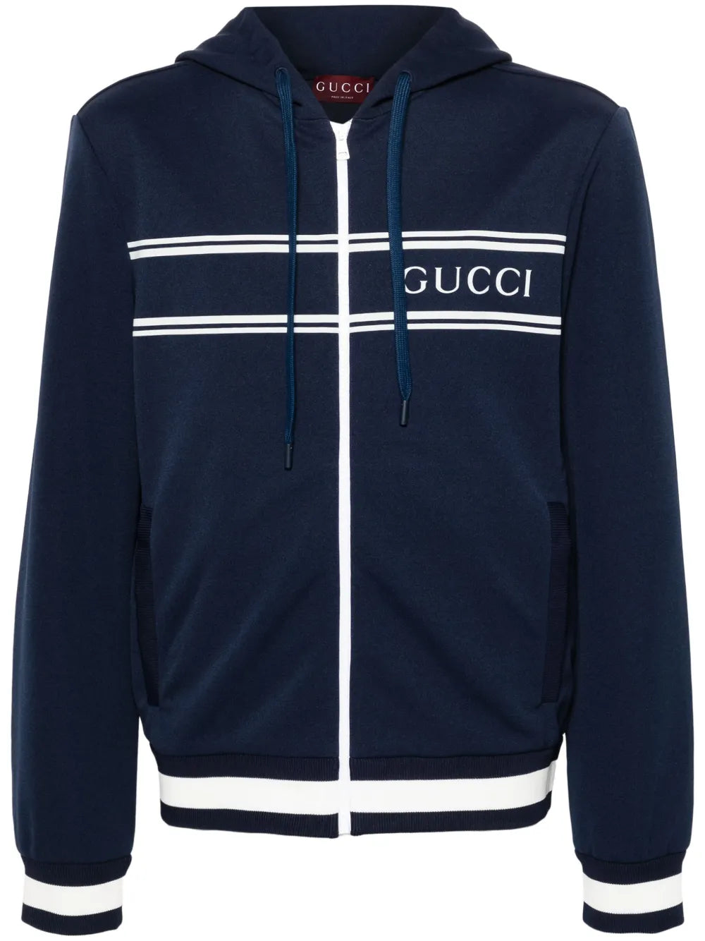 Logo-print zip-up hoodie
