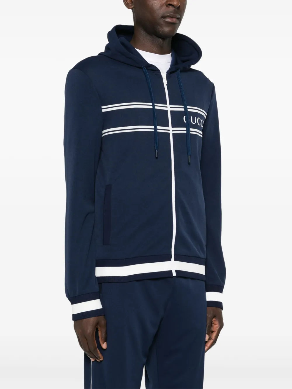 Logo-print zip-up hoodie
