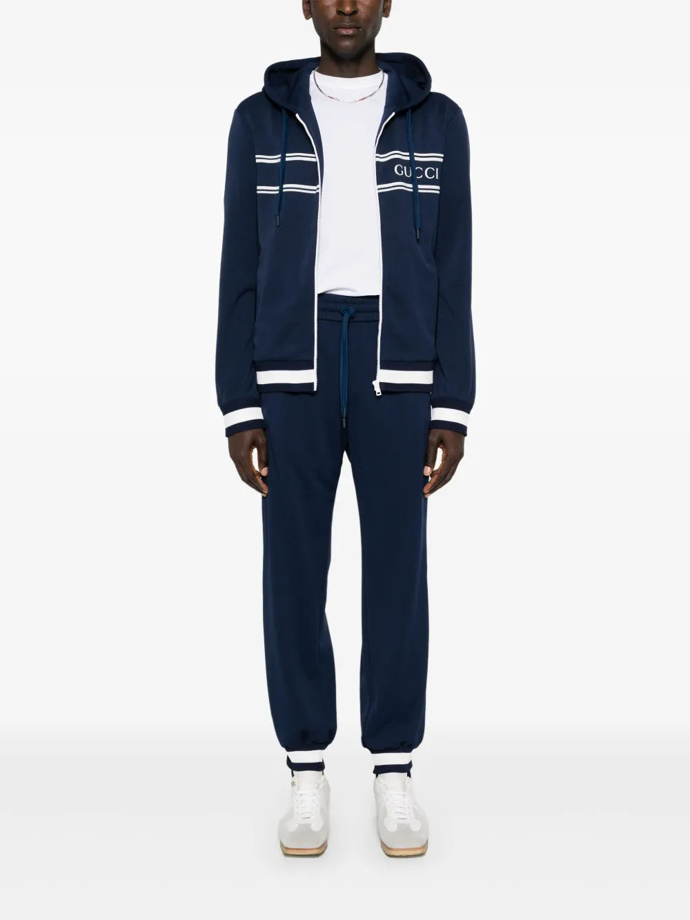 Logo-print zip-up hoodie