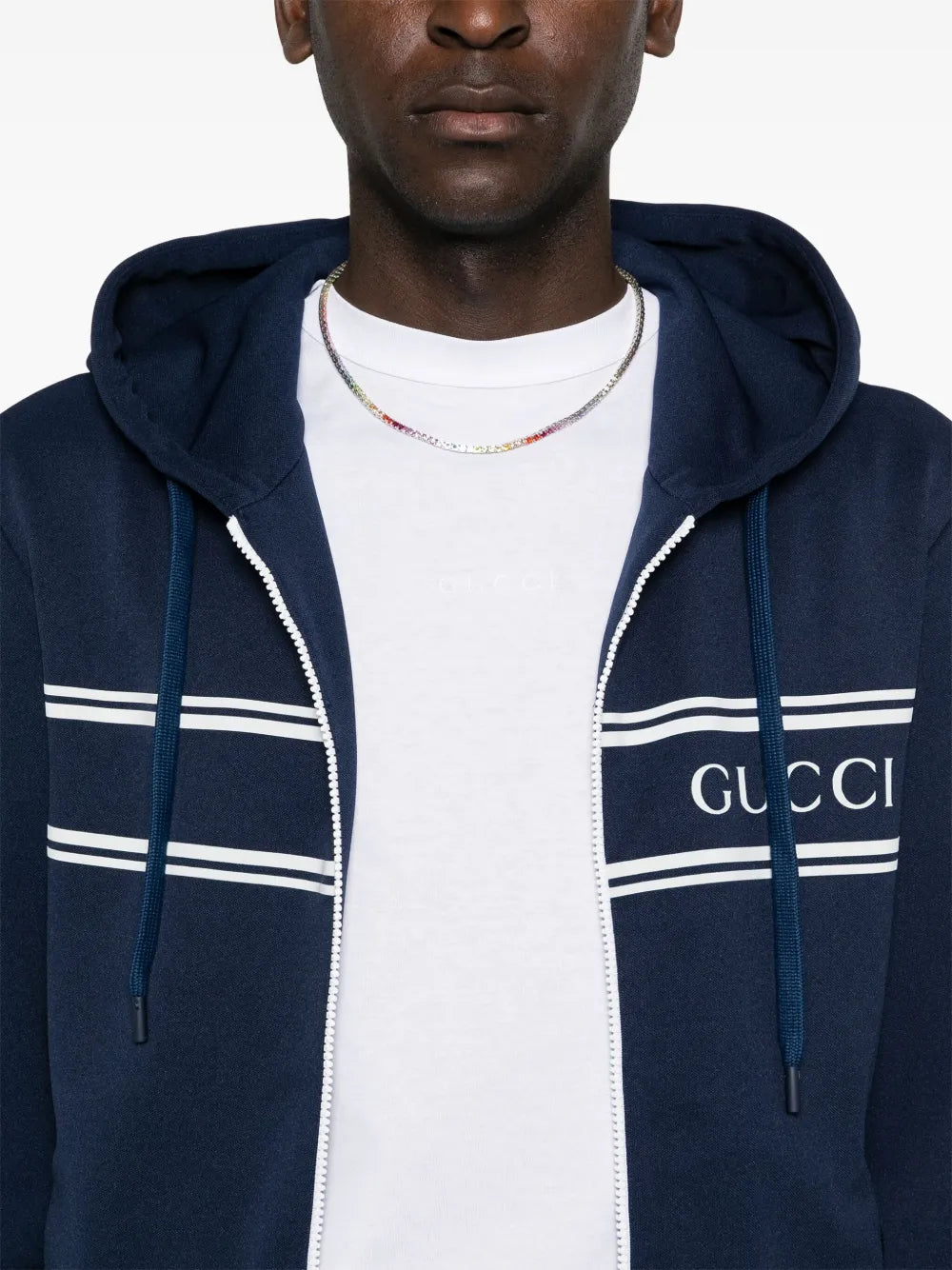 Logo-print zip-up hoodie