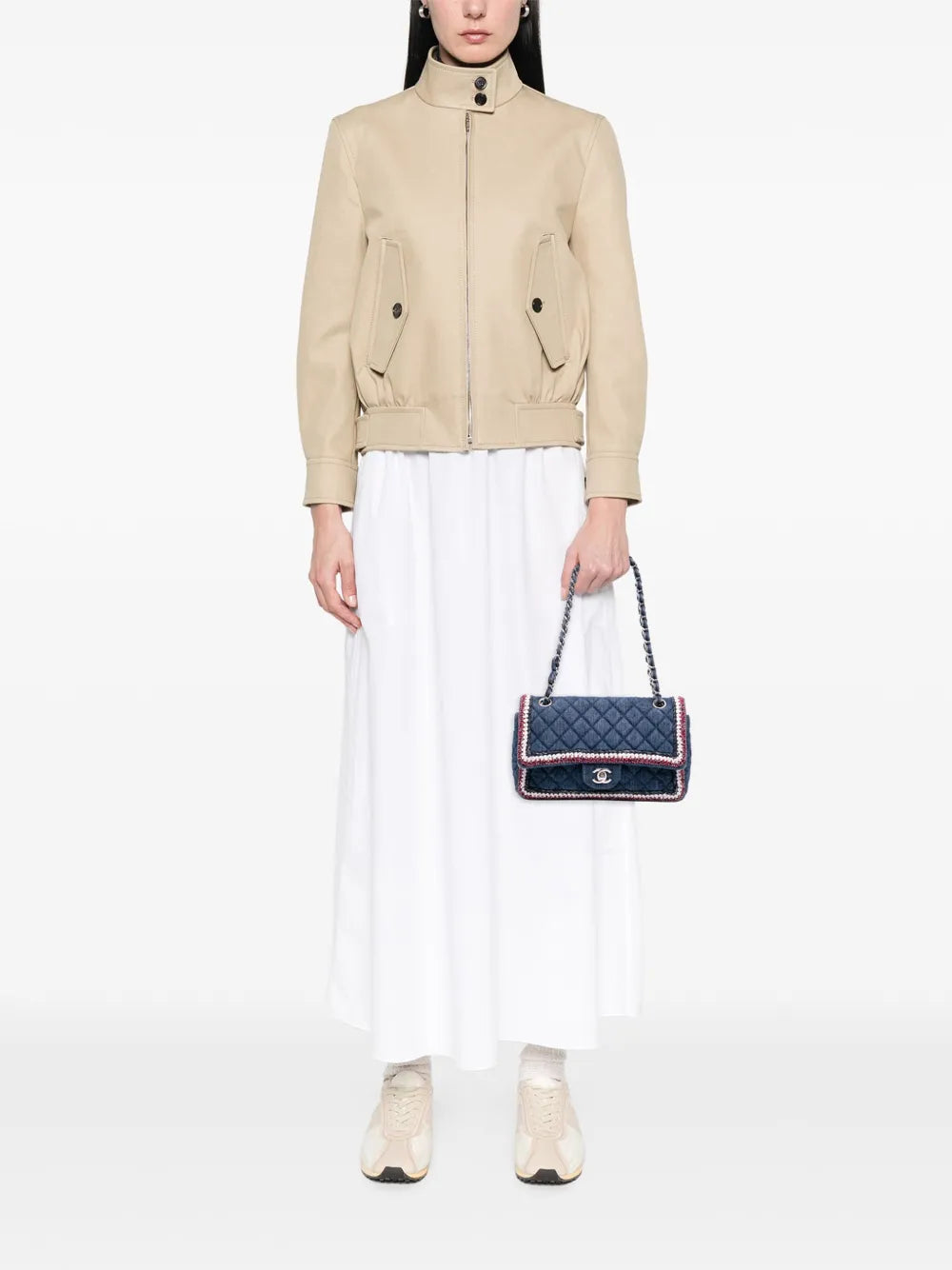 2018-2019 Quilted Denim Classic Single Flap shoulder bag