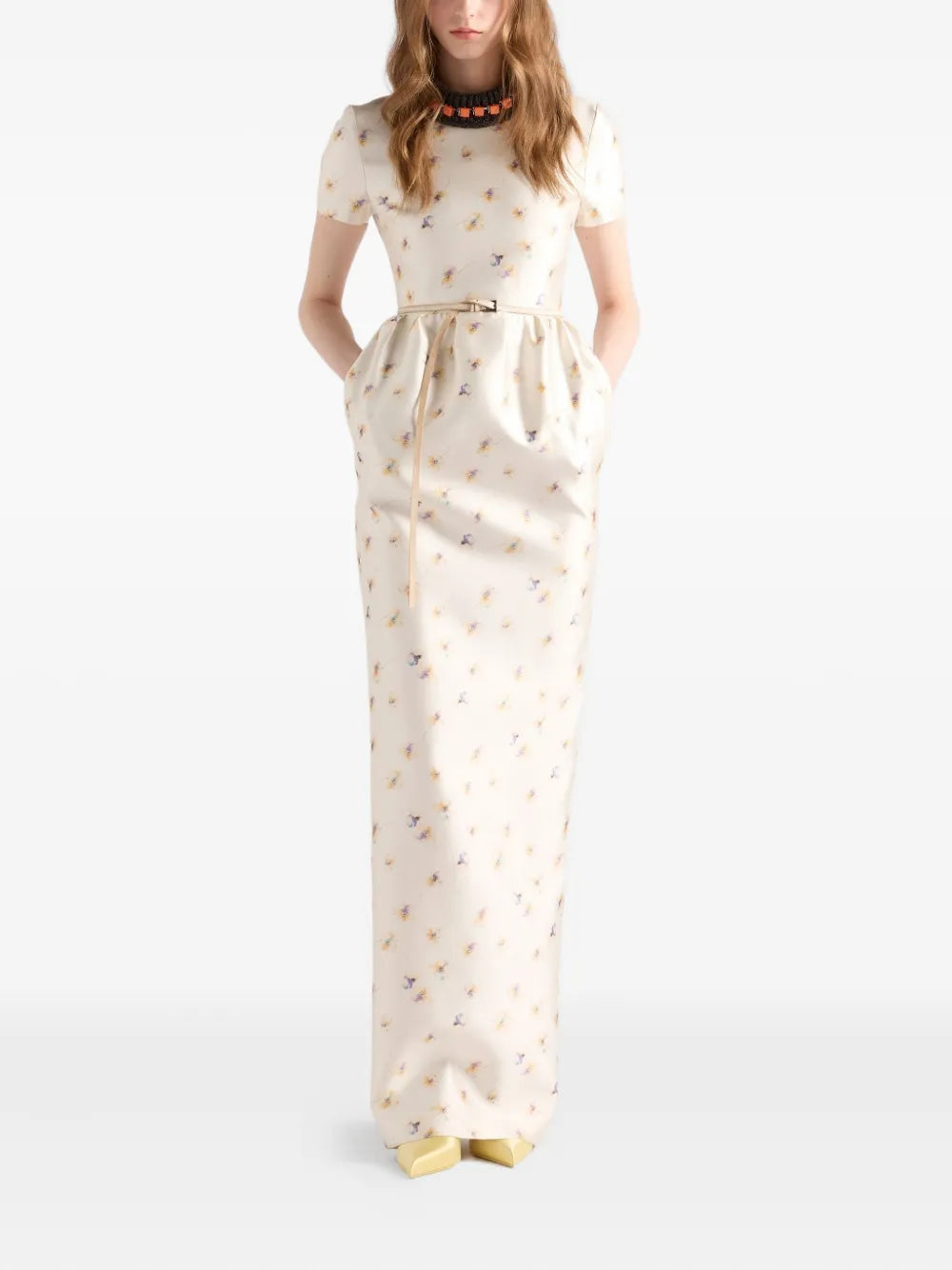 Floral print silk dress
