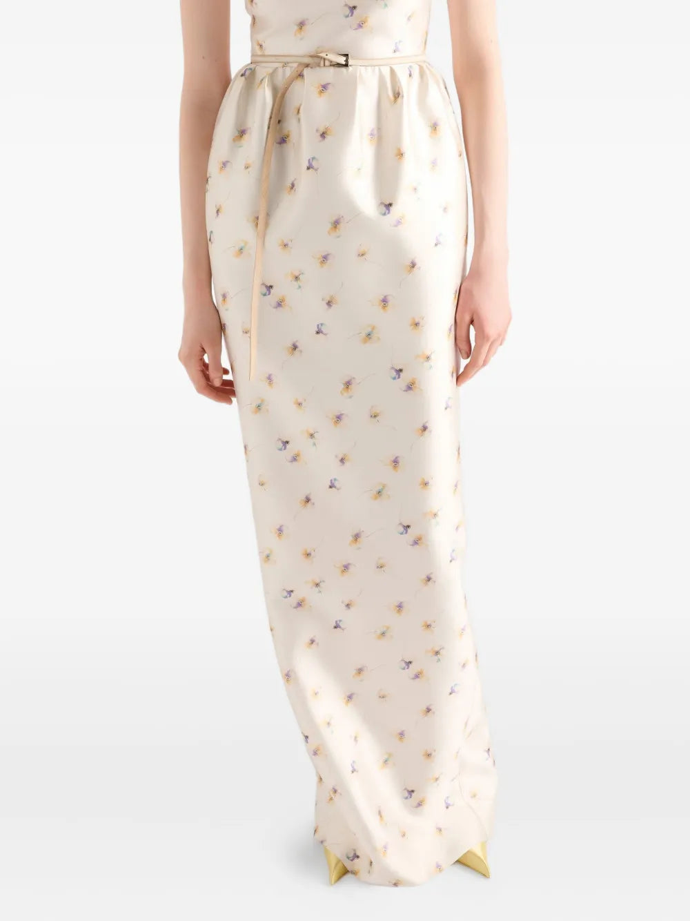 Floral print silk dress