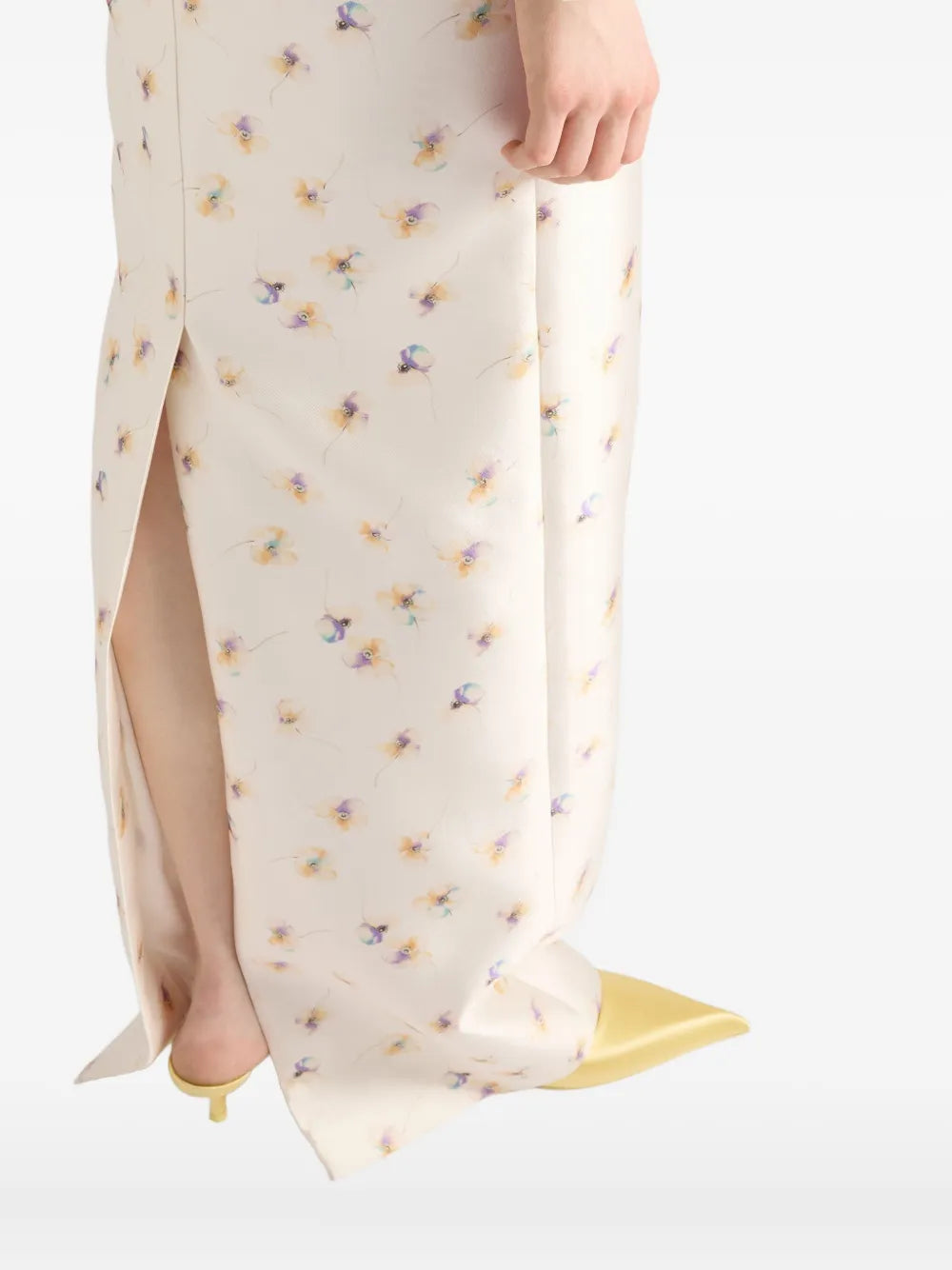 Floral print silk dress