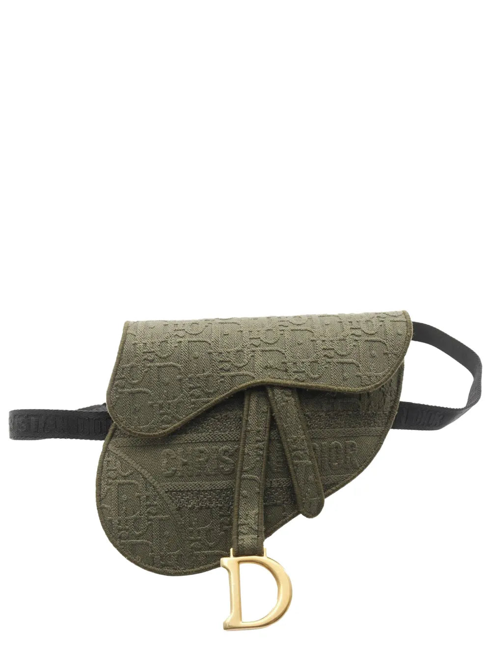 2010-2025 Oblique Embroidered Canvas Saddle belt bag