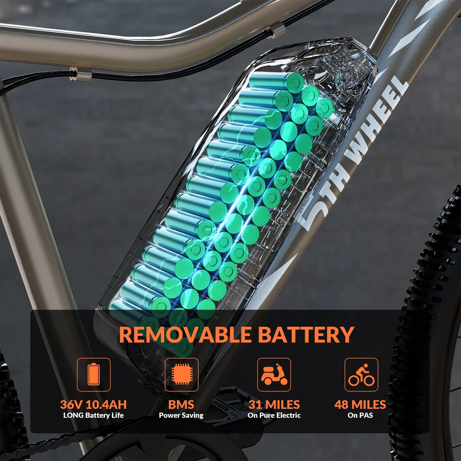 5TH WHEEL W17B 26" Electric Bike for Adult