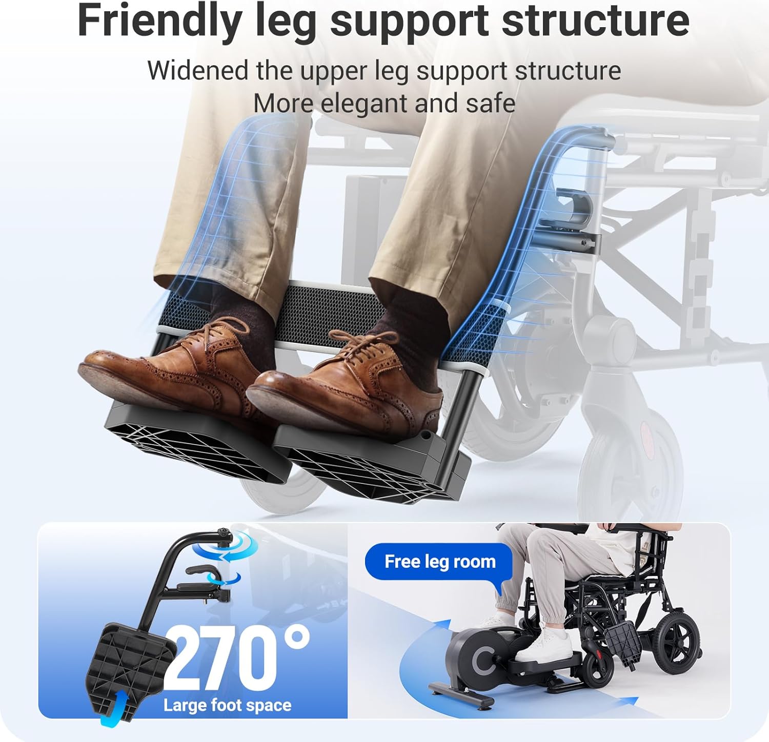 Foldable Electric Wheelchair with Ergonomic Comfort Seat