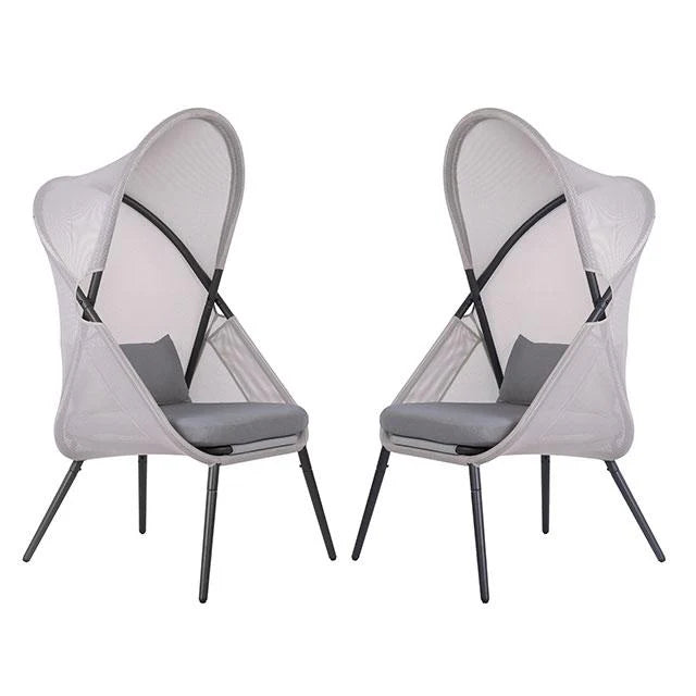 Alverta Foldable Chair Grey & Black (2/Ctn)